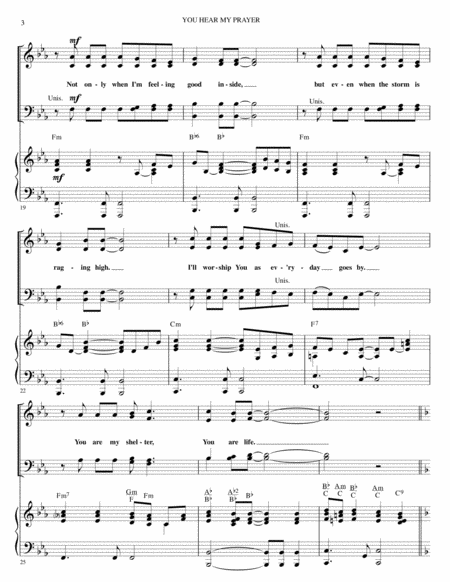 YOU HEAR MY PRAYER (SATB Choir and Piano) image number null