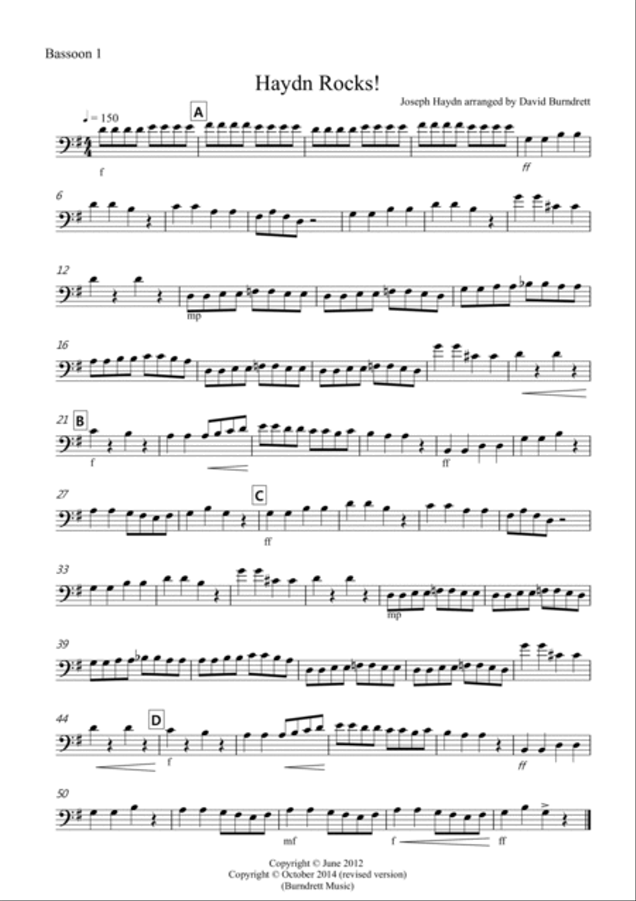 Haydn Rocks! for Bassoon Quartet Bassoon Quartet scores gallery preview page 5