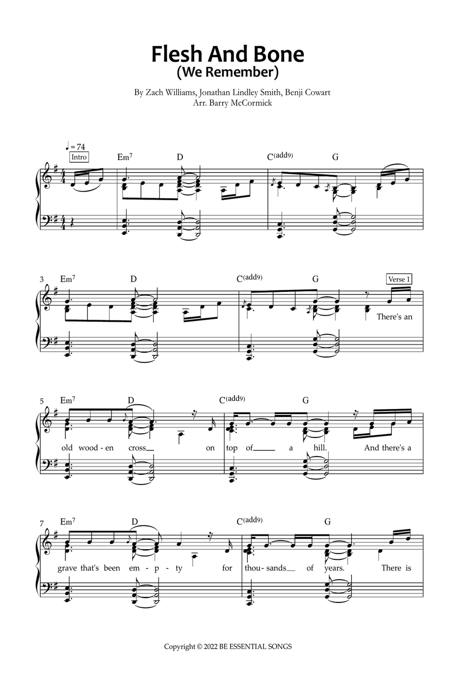 Flesh And Bone (We Remember) Piano, Vocal, Guitar scores gallery preview page 1