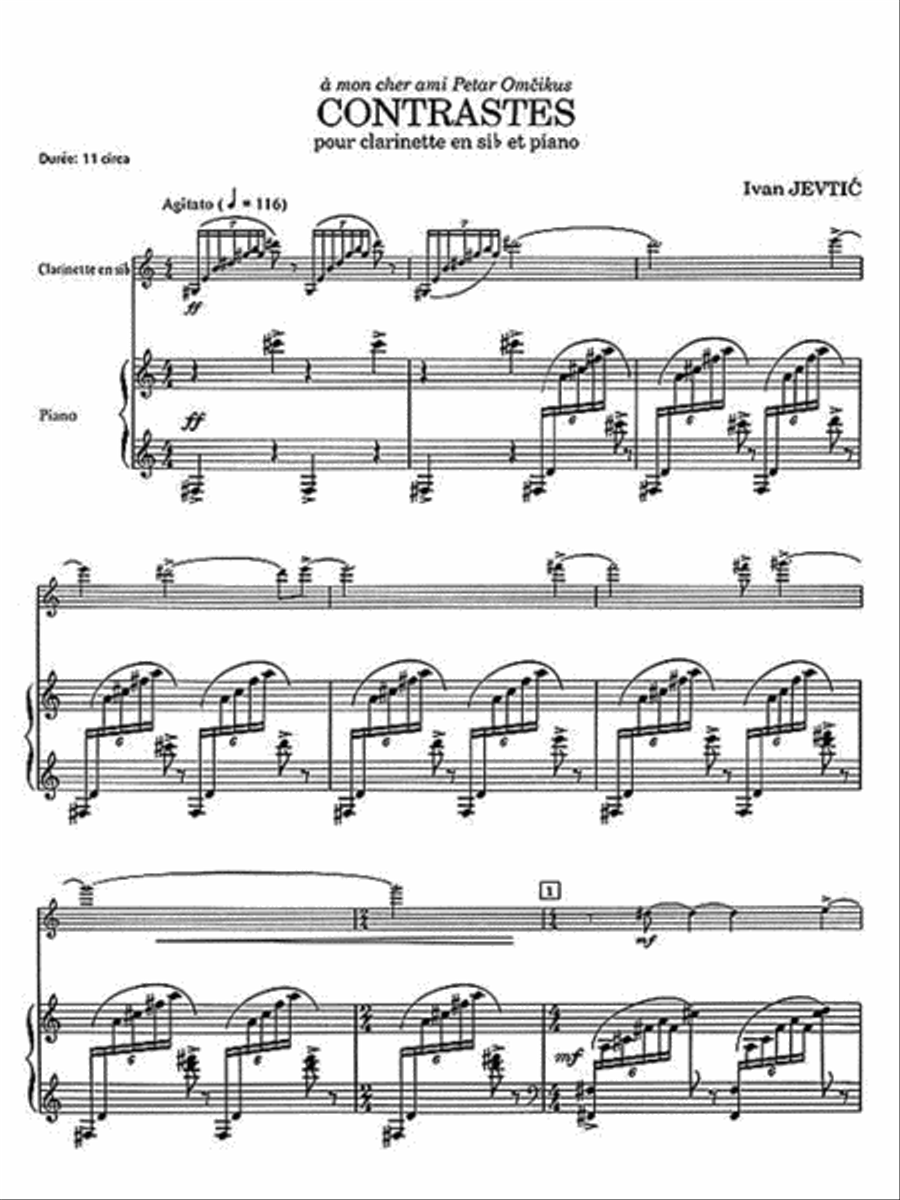 Contrastes (clarinet & Piano) Clarinet Solo scores gallery preview page 2
