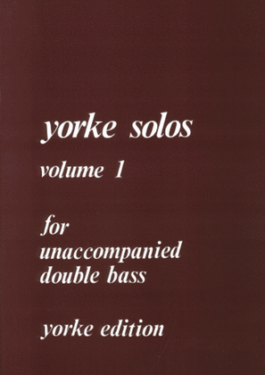 Book cover for Yorke Unaccompanied Solos Volume 1