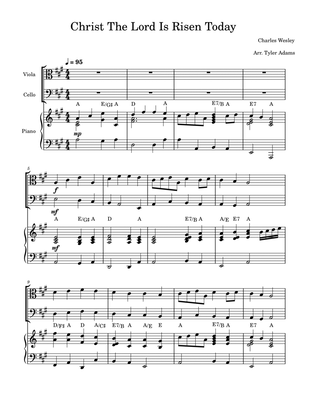 Christ The Lord Is Risen Today (Viola and Cello Duet with Piano)