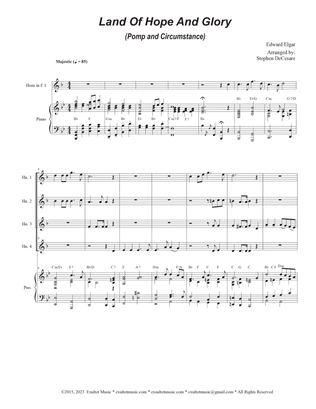 Land Of Hope And Glory (Pomp and Circumstance) (French Horn Quartet and Piano)