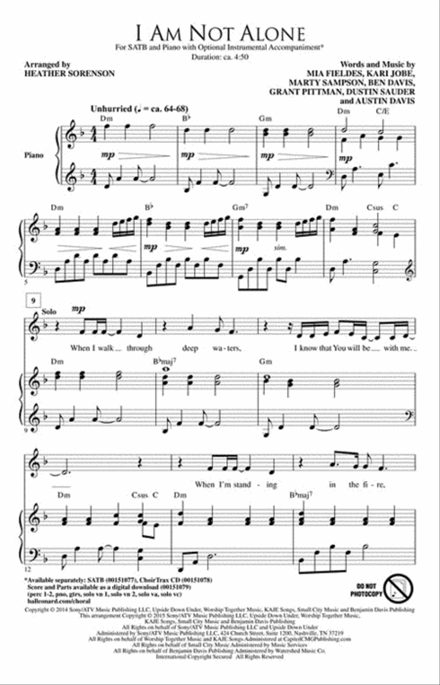 I Am Not Alone 4-Part scores gallery preview page 2