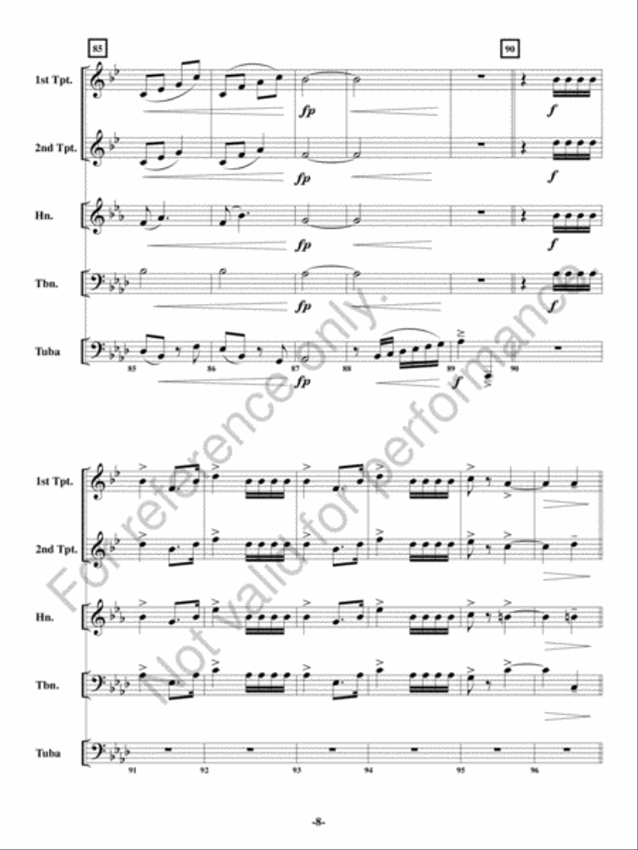 Malevolent March Brass Quintet scores gallery preview page 9