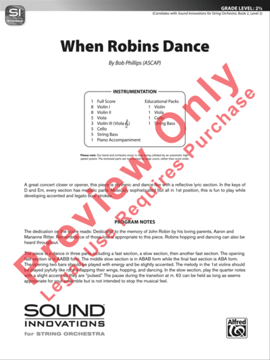 When Robins Dance String Orchestra scores gallery preview page 2