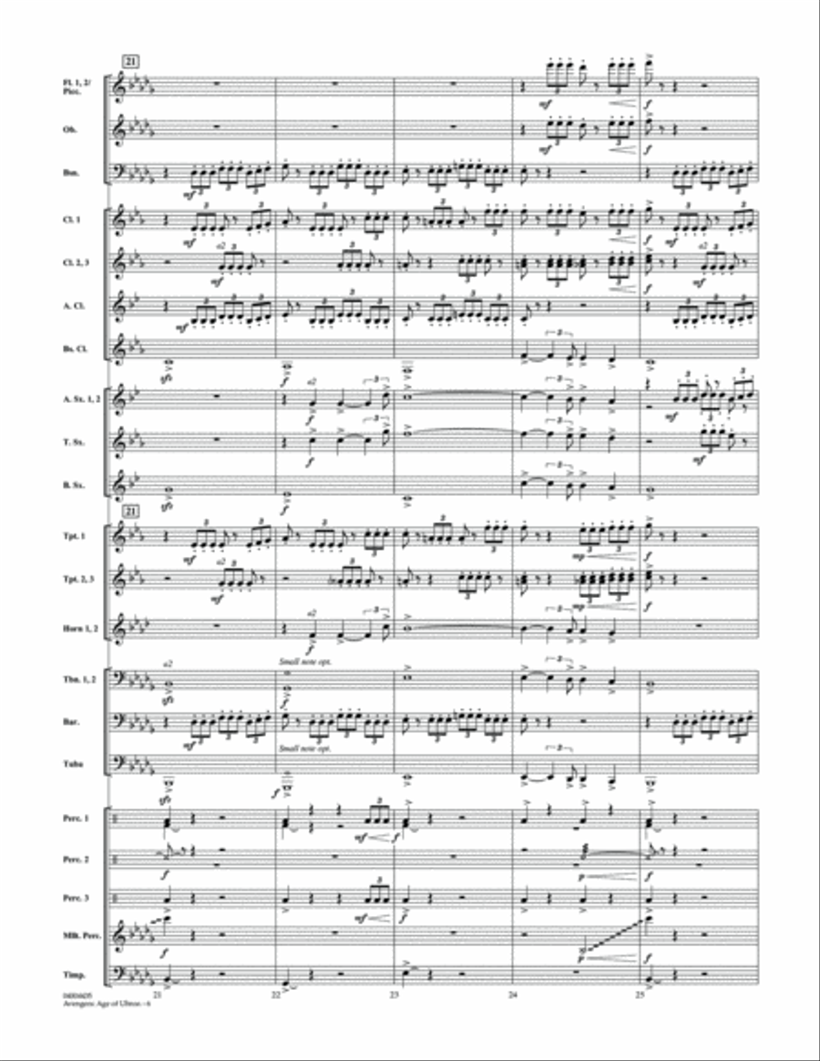 Avengers: The Age of Ultron (Main Theme) - Conductor Score (Full Score) Concert Band scores gallery preview page 6