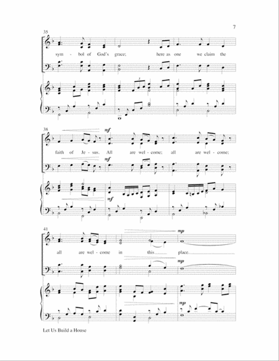 Let Us Build A House (All Are Welcome) Choir scores gallery preview page 7