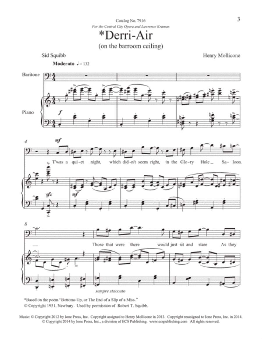 Derri-Air (on the barroom ceiling) Baritone Voice scores gallery preview page 1