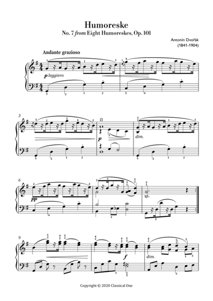 Dvorak - Humoreske(Easy piano version) image number null
