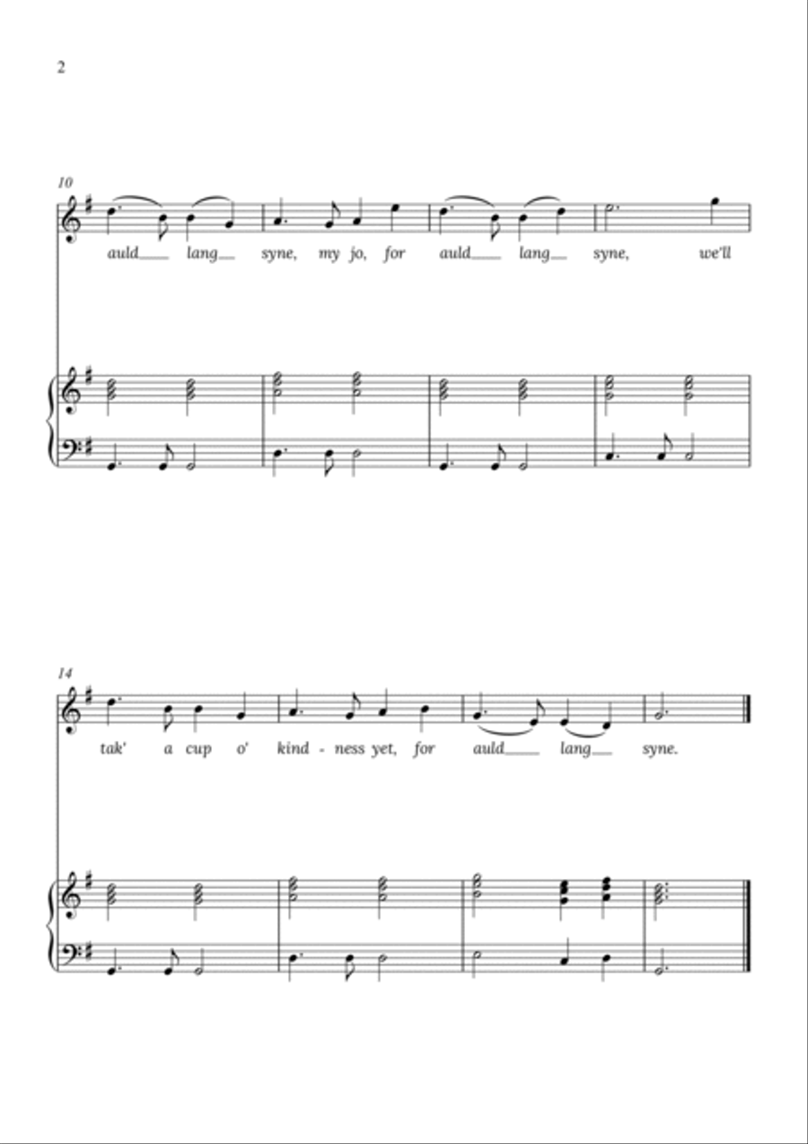Auld Lang Syne Auld Lang Syne Alto Voice scores gallery preview page 2