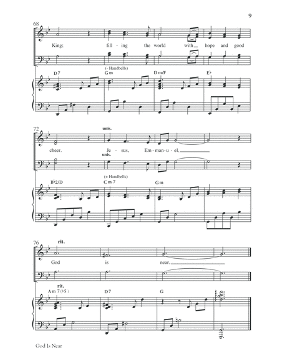 God Is Near (A Candle Lighting Ceremony for Advent) 4-Part scores gallery preview page 9