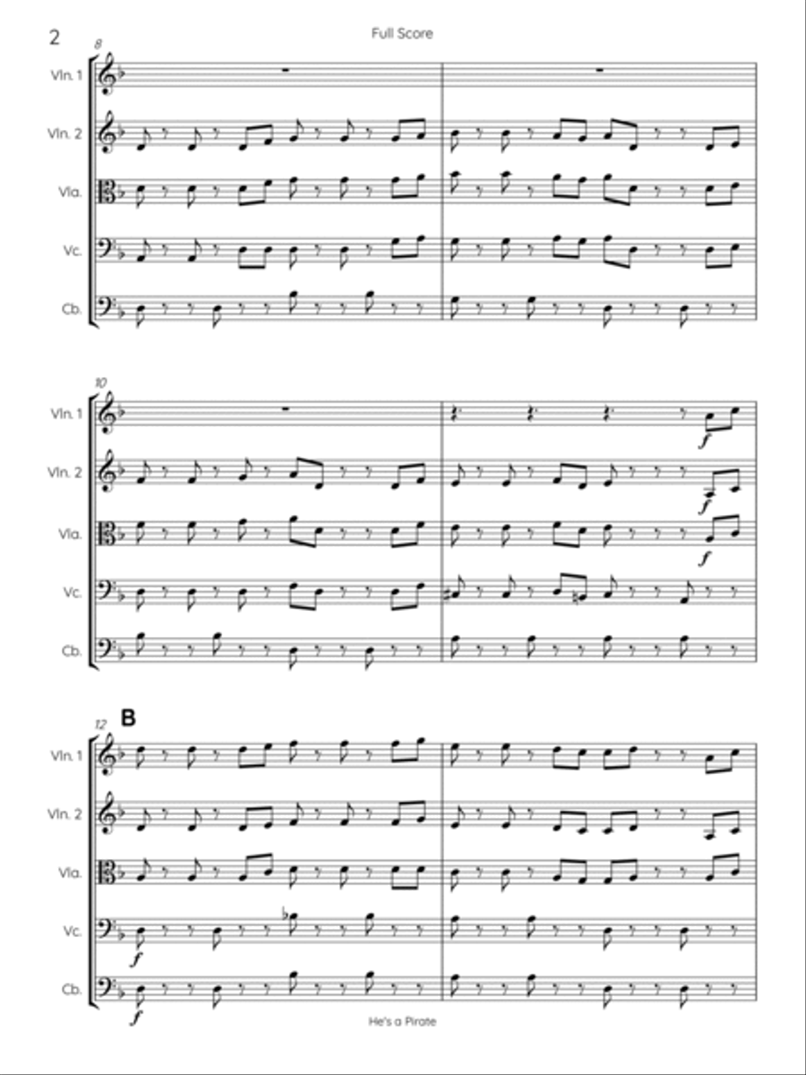 He's A Pirate String Orchestra scores gallery preview page 2