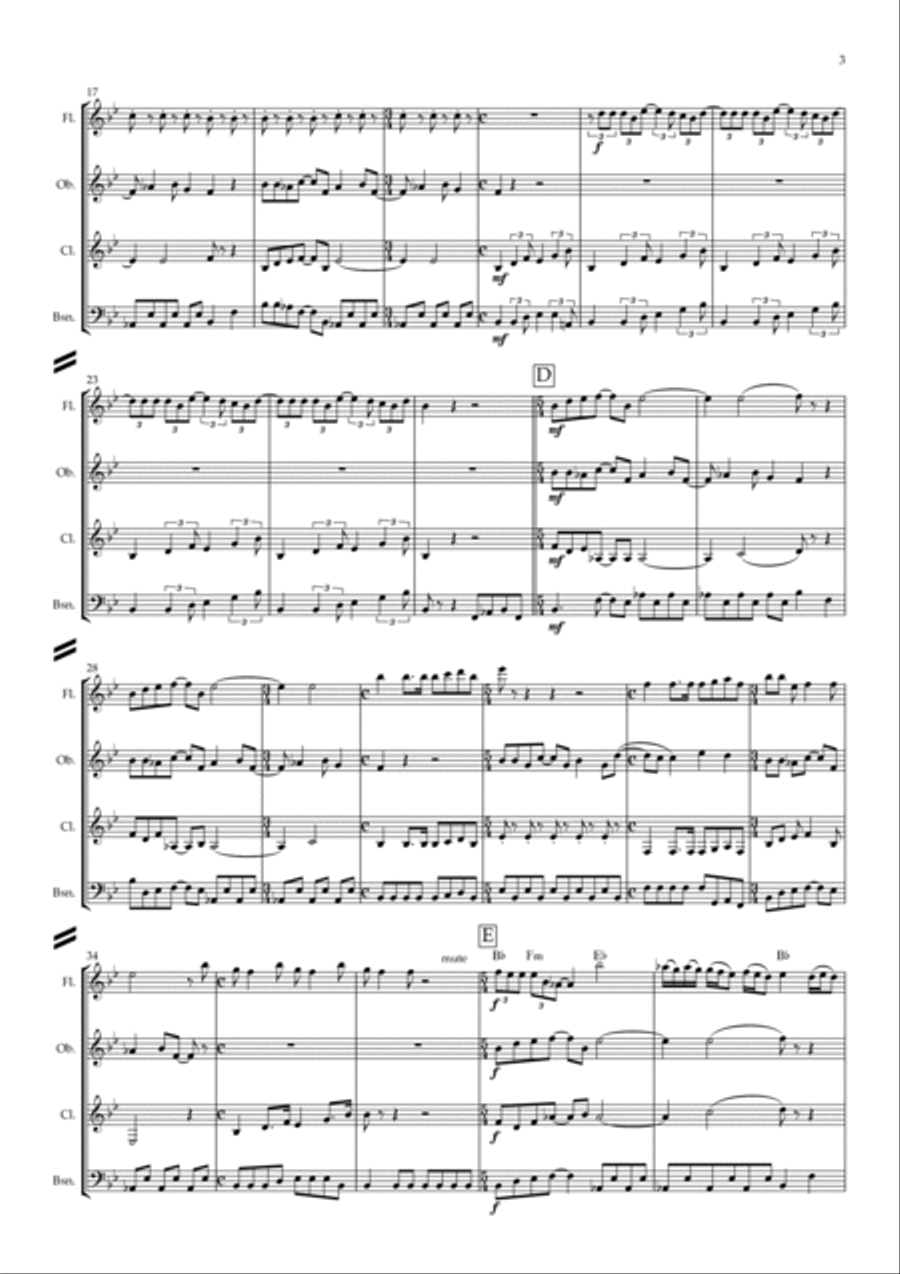 Good Morning Good Morning Woodwind Quartet scores gallery preview page 4