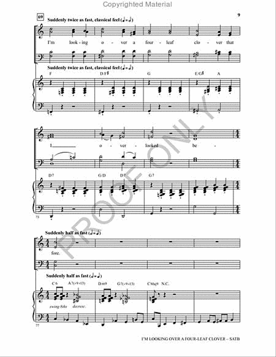 I'm Looking Over A Four-leaf Clover 4-Part scores gallery preview page 8