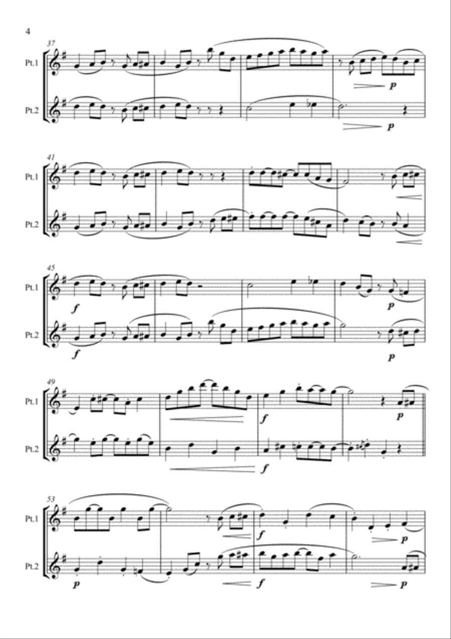 The Entertainer (Flute, Oboe or Saxophone Duet) Woodwind Duet scores gallery preview page 4