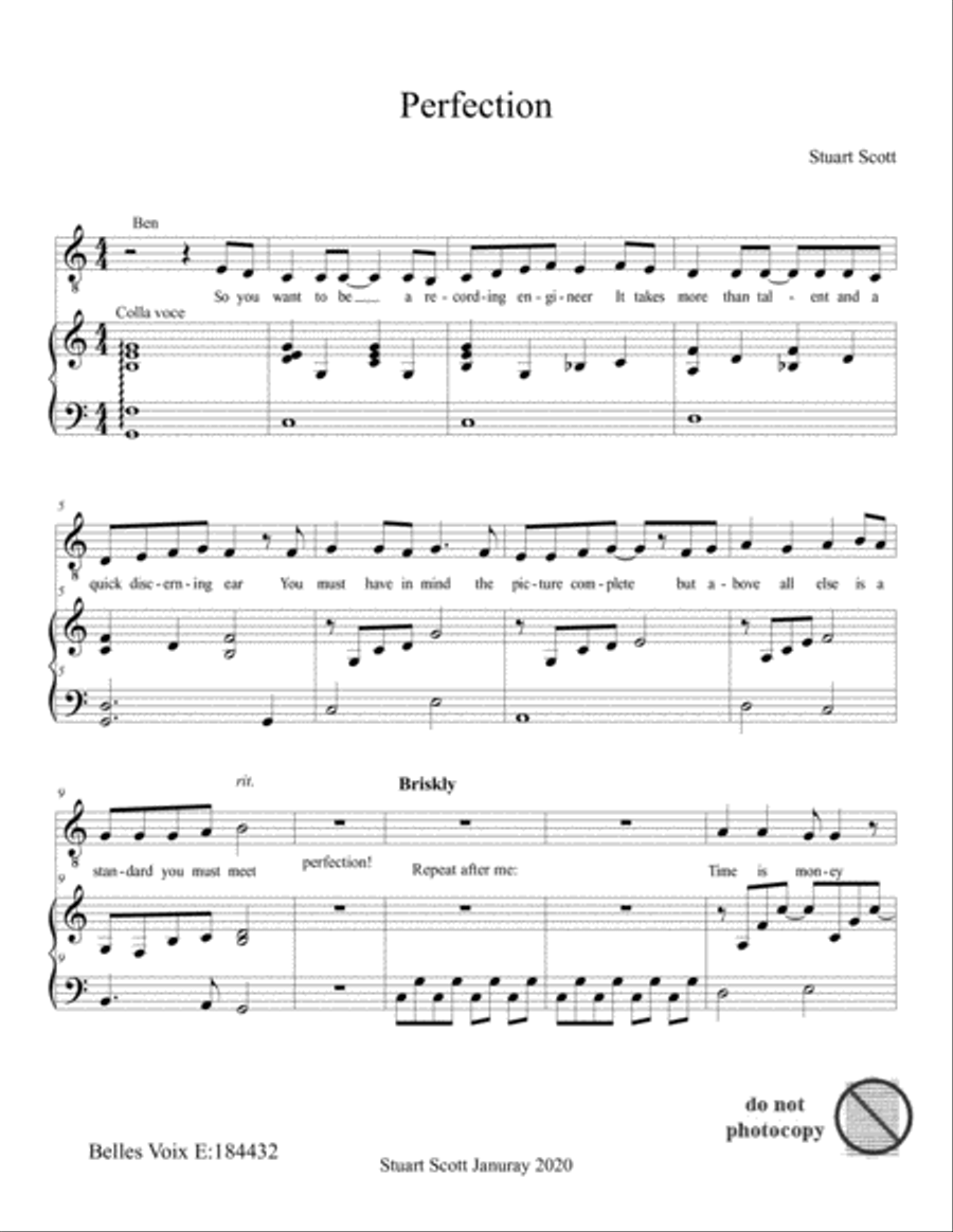 Perfection Voice Solo scores gallery preview page 1