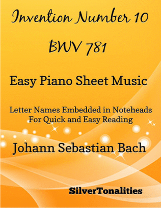 Book cover for Invention Number 10 BWV 781 Easy Piano Sheet Music