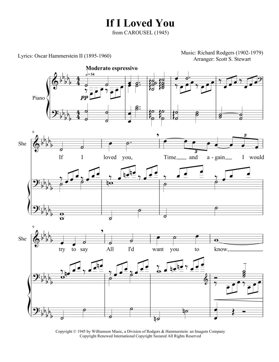 If I Loved You Piano scores gallery preview page 1