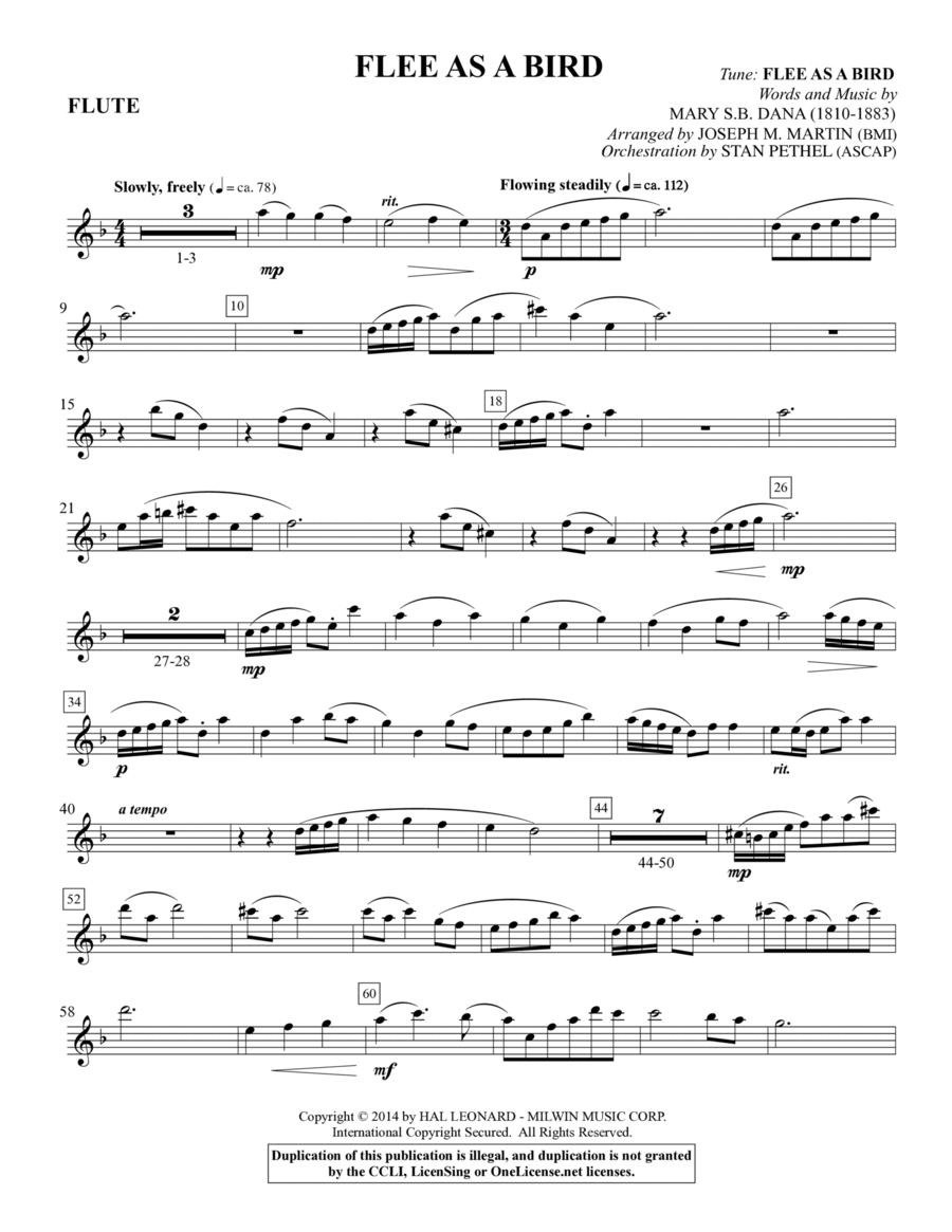 Flee As a Bird - Flute Flee As a Bird - Flute Choir scores gallery preview page 1