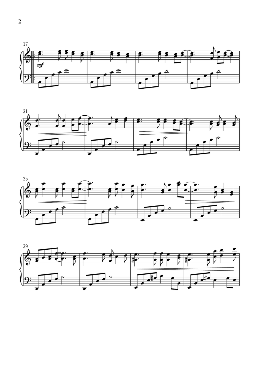 Hidden Love Piano Solo scores gallery preview page 2