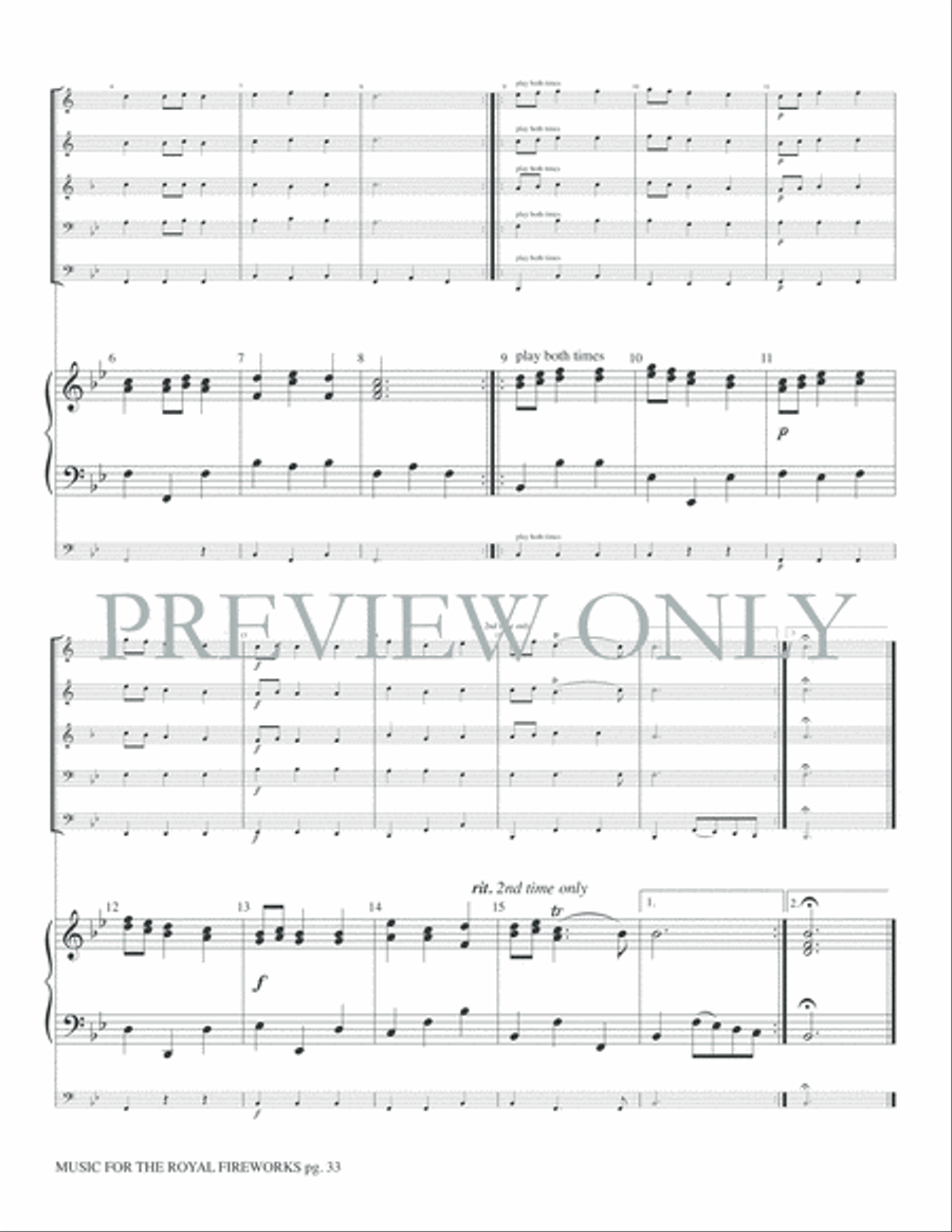 Music for the Royal Fireworks Brass Ensemble scores gallery preview page 35