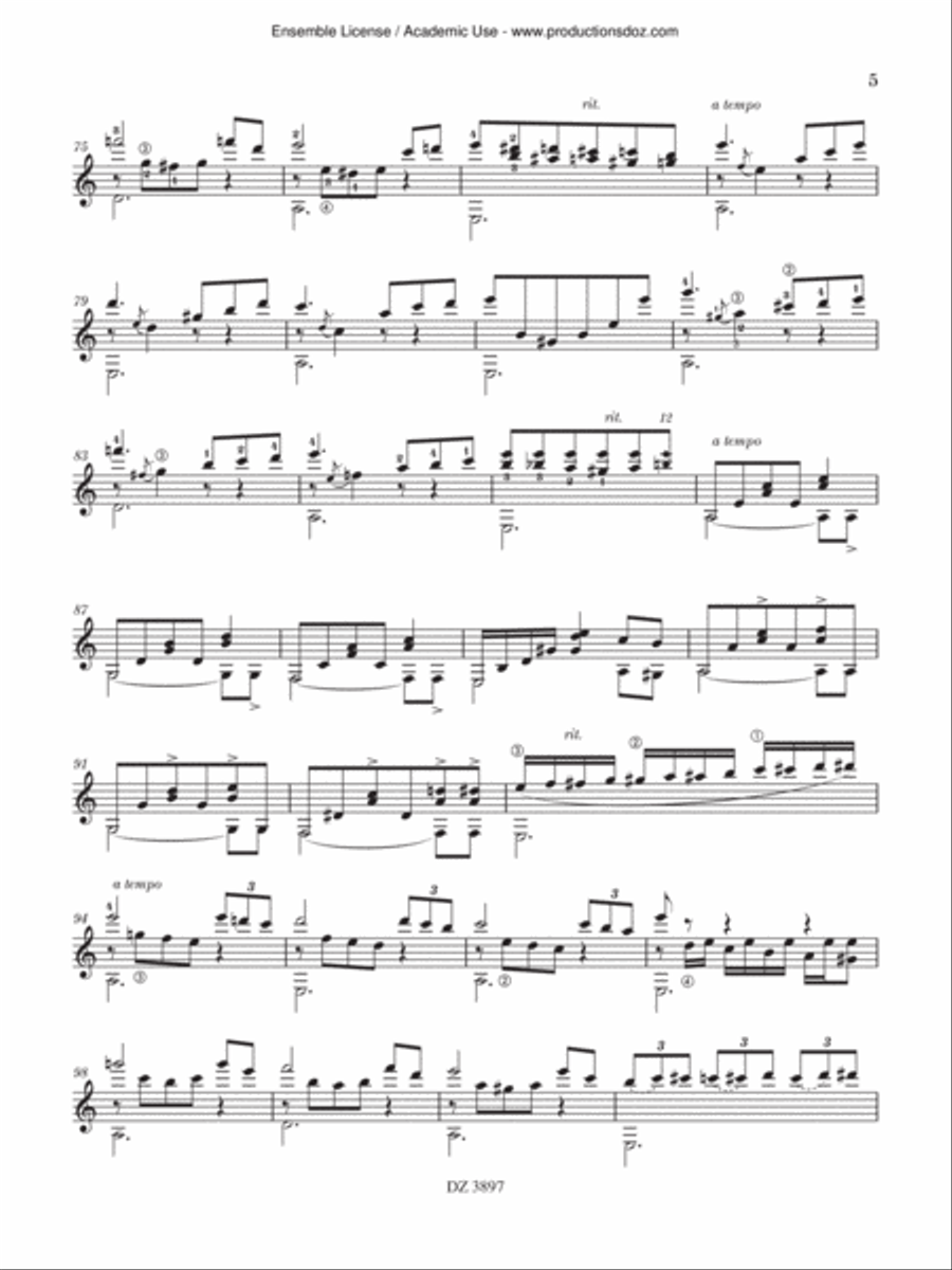 Evocaciones Classical Guitar scores gallery preview page 5