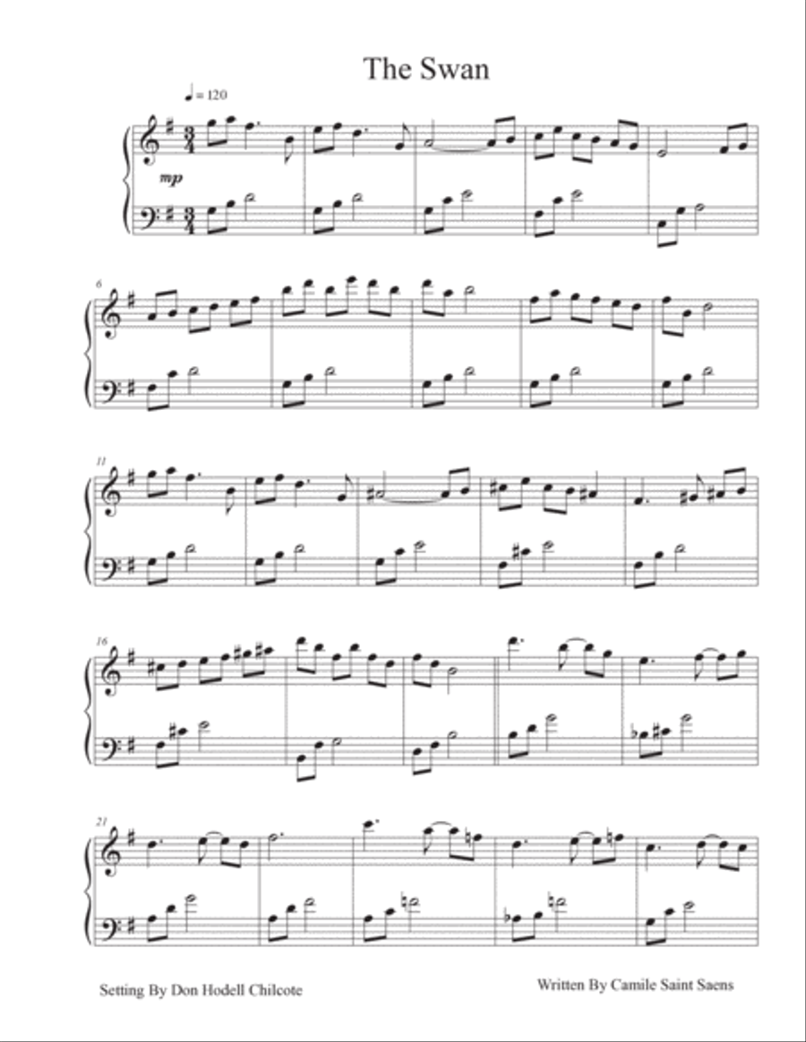 The Swan The Swan Piano, Vocal, Guitar scores gallery preview page 2
