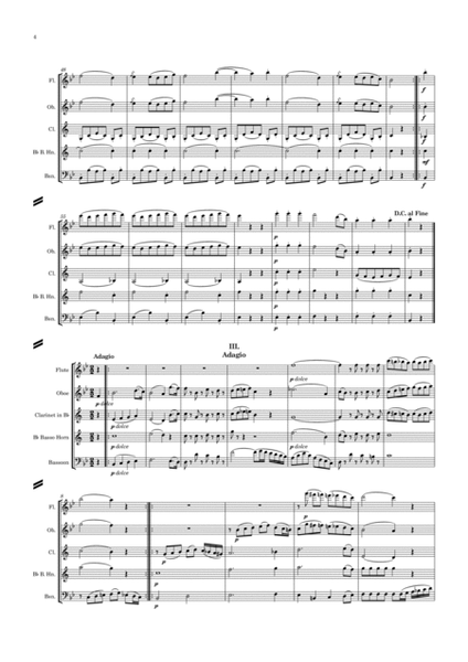 Mozart: Divertimento No.5 from “Five Divertimenti for 3 basset horns” K439b - wind quintet image number null