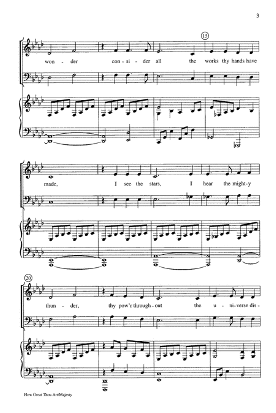 How Great Thou Art/Majesty 4-Part scores gallery preview page 4