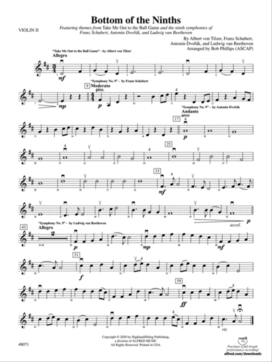 Bottom of the Ninths: 2nd Violin String Orchestra scores gallery preview page 1