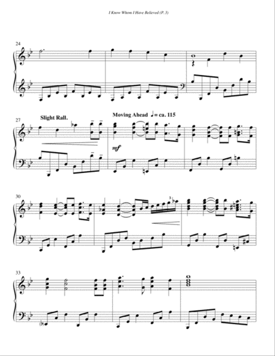 I Know Whom I Have Believed--Solo Piano.pdf Piano Solo scores gallery preview page 4