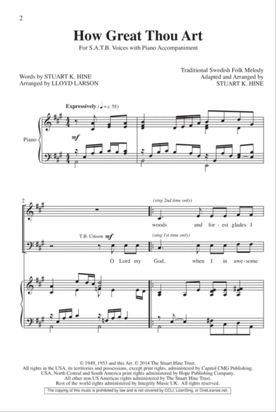 How Great Thou Art 4-Part scores gallery preview page 3