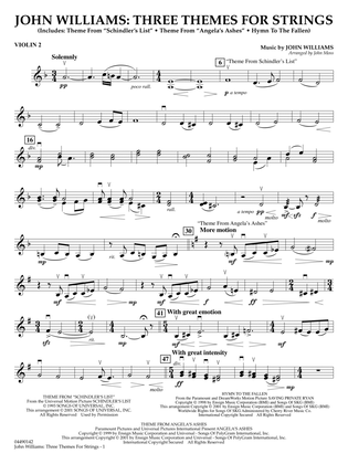 John Williams: Three Themes for Strings (arr. John Moss) - Violin 2