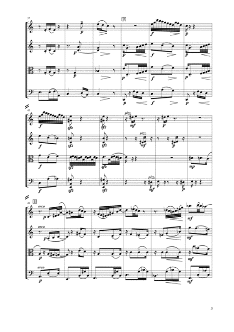 Für Elise Meets Tango Waltz String Quartet scores gallery preview page 4