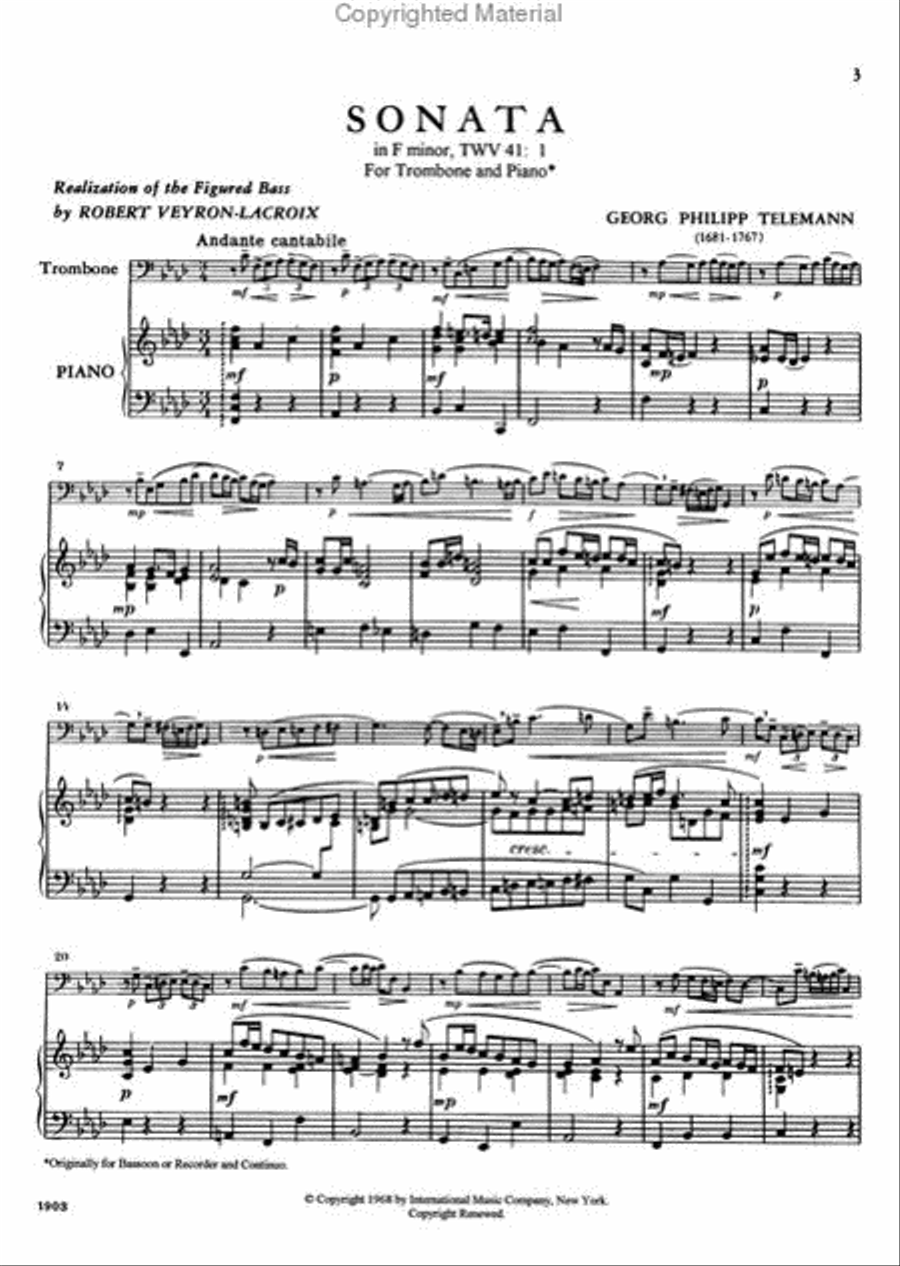 Sonata In F Minor (Ostrander Piano Accompaniment scores gallery preview page 3