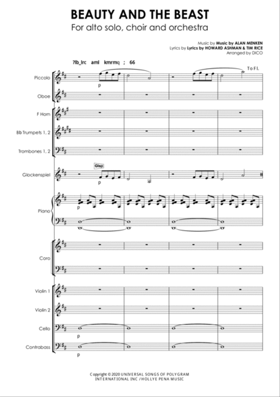 Beauty And The Beast Beauty And The Beast Chamber Orchestra scores gallery preview page 2