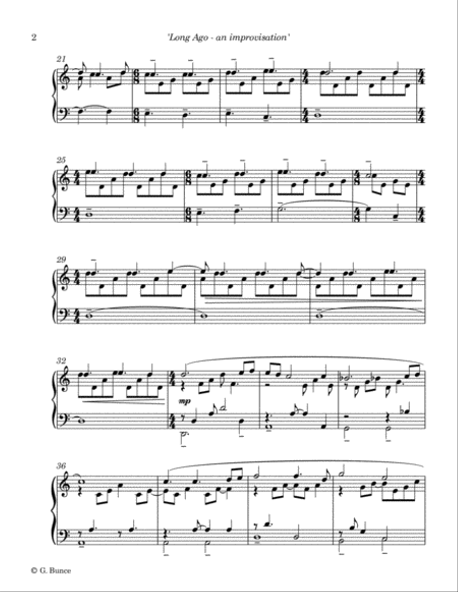 Long Ago - an improvisation Piano Solo scores gallery preview page 2