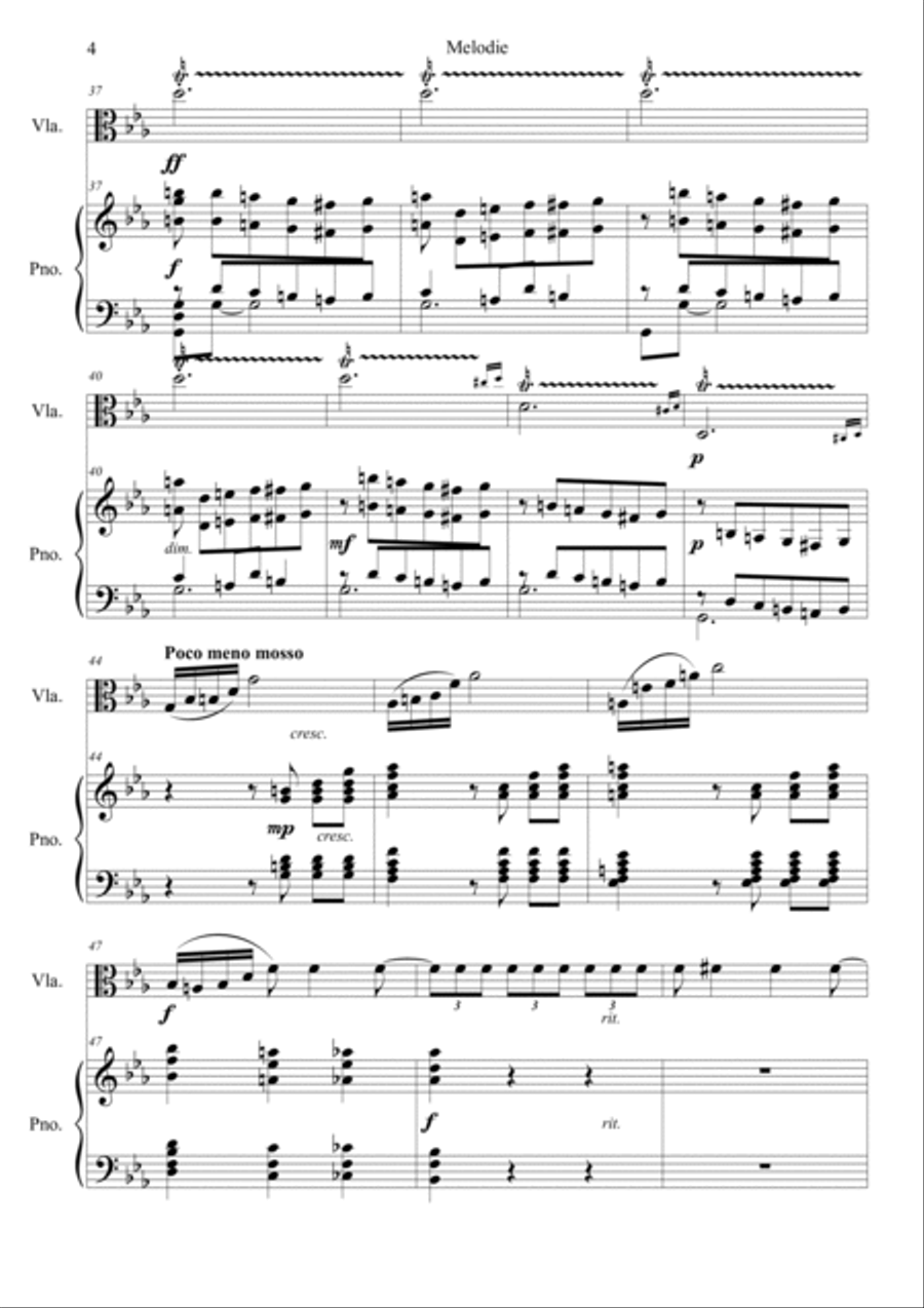 Tchaikovsky: Souvenir d'un lieu cher, Op.42 Melodie Viola scores gallery preview page 4