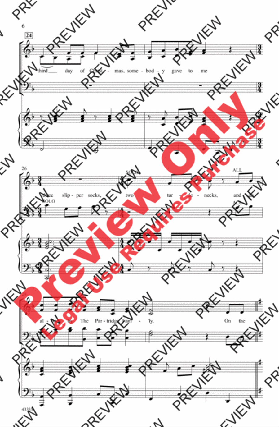 The Twelve Days of a Regifted Christmas 4-Part scores gallery preview page 21