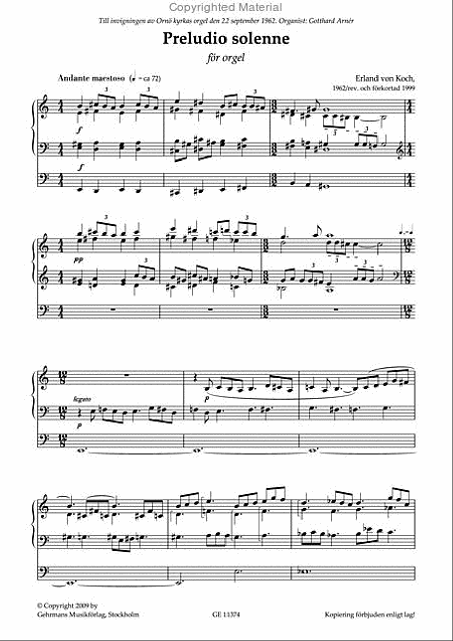Fem karaktarsstycken Organ scores gallery preview page 2