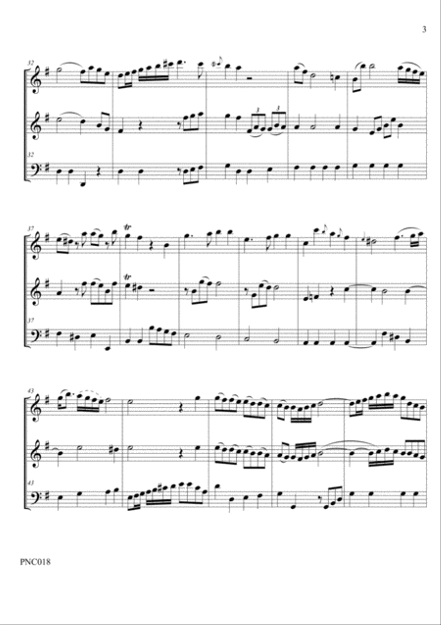 C.F. ABEL TRIO No. 1 in G WK 98 for 2 flutes & cello Small Ensemble scores gallery preview page 5