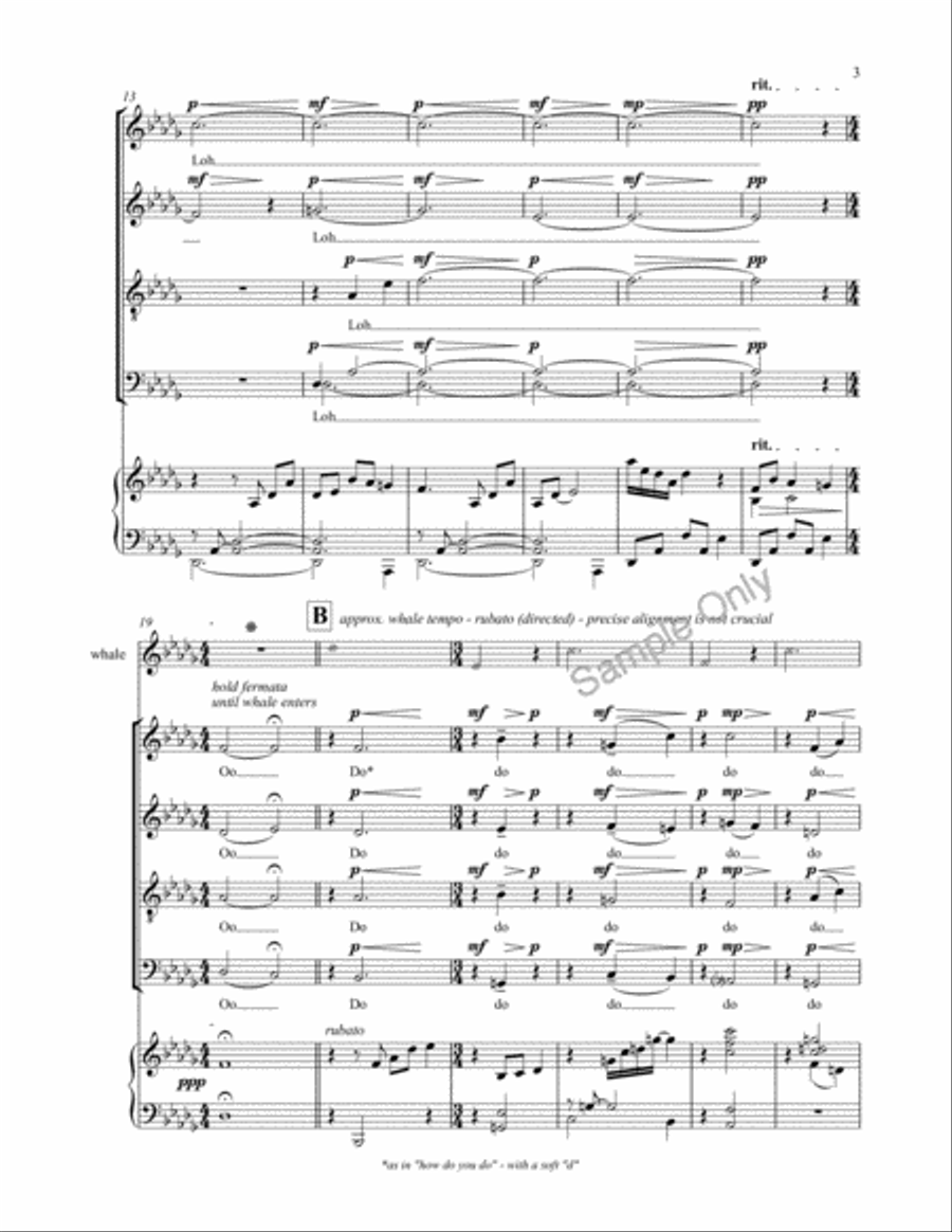Mother Whale Lullaby 4-Part scores gallery preview page 3