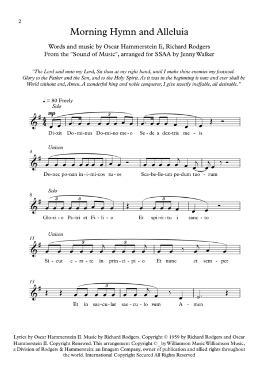 Morning Hymn And Alleluia SSAA scores gallery preview page 2