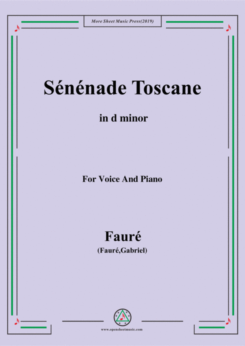 Fauré-Sénénade Toscane,in d minor,for Voice and Piano image number null