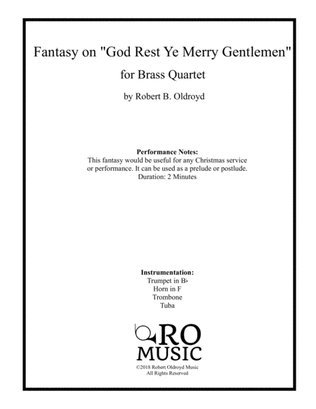 Fantasy on "God Rest Ye Merry Gentlemen" for Brass Quartet