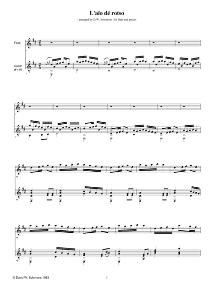 L'aio de rotso for flute and guitar image number null