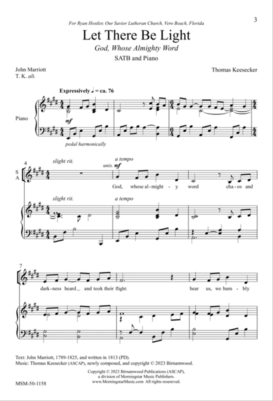 Let There Be Light Let There Be Light 4-Part scores gallery preview page 3