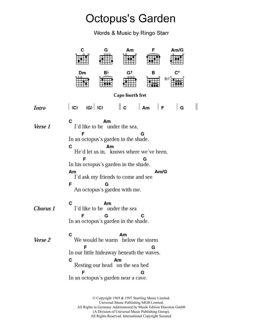 Octopus's Garden Acoustic Guitar scores gallery preview page 1