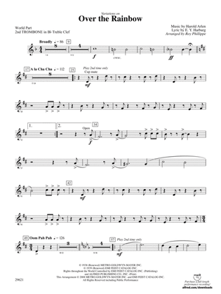 Over the Rainbow (from The Wizard of Oz), Variations on: (wp) 2nd B-flat Trombone T.C.